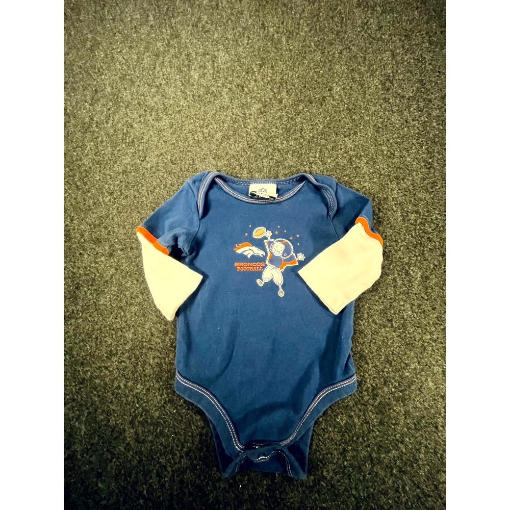 NFL Team Apparel Bodysuit Baby 6-9 Months Blue Denver Broncos Football Infant